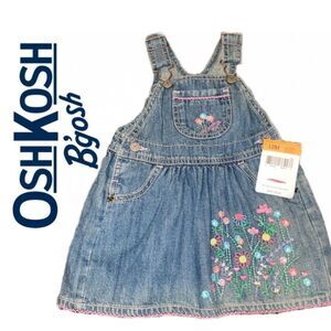 Osh Kosh B’gosh Girls Denim Embroidered Jumper -‎ Size 12 months